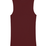 A burgundy, round neck, sleeveless cashmere tank top | Amanda | Linnea Lund