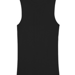 A black, round neck, sleeveless cashmere tank top | Amanda | Linnea Lund