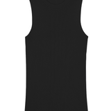 A black, round neck, sleeveless cashmere tank top | Amanda | Linnea Lund