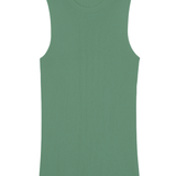 A green, round neck, sleeveless cashmere tank top | Amanda | Linnea Lund