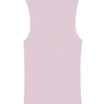 A powder pink, round neck, sleeveless cashmere tank top | Amanda | Linnea Lund