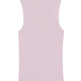 A powder pink, round neck, sleeveless cashmere tank top | Amanda | Linnea Lund
