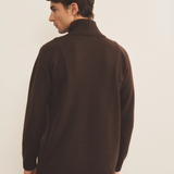Brown chocolate Cashmere sweater men - back view | Charles | Linnea Lund