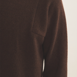 Brown chocolate Cashmere sweater men - focus | Charles | Linnea Lund