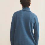 Blue Denim Cashmere sweater men - back view | Charles | Linnea Lund