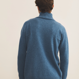 Blue Denim Cashmere sweater men - back view | Charles | Linnea Lund