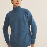 Blue Denim Cashmere sweater men - front | Charles | Linnea Lund