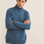 Blue Denim Cashmere sweater men - look | Charles | Linnea Lund