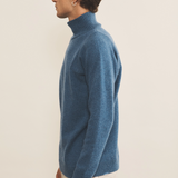 Blue Denim Cashmere sweater men - side view | Charles | Linnea Lund