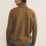 Green ochre cashmere sweater men - back view | Charles | Linnea Lund
