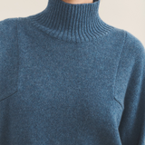 Blue denim cashmere sweater women - focus | Charlotte | Linnea Lund