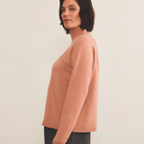Light Salmon color cashmere sweater women - side view | Charlotte | Linnea Lund
