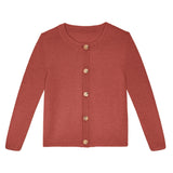 Red ocher women cashmere cardigan - packshot | Greta | Linnea Lund