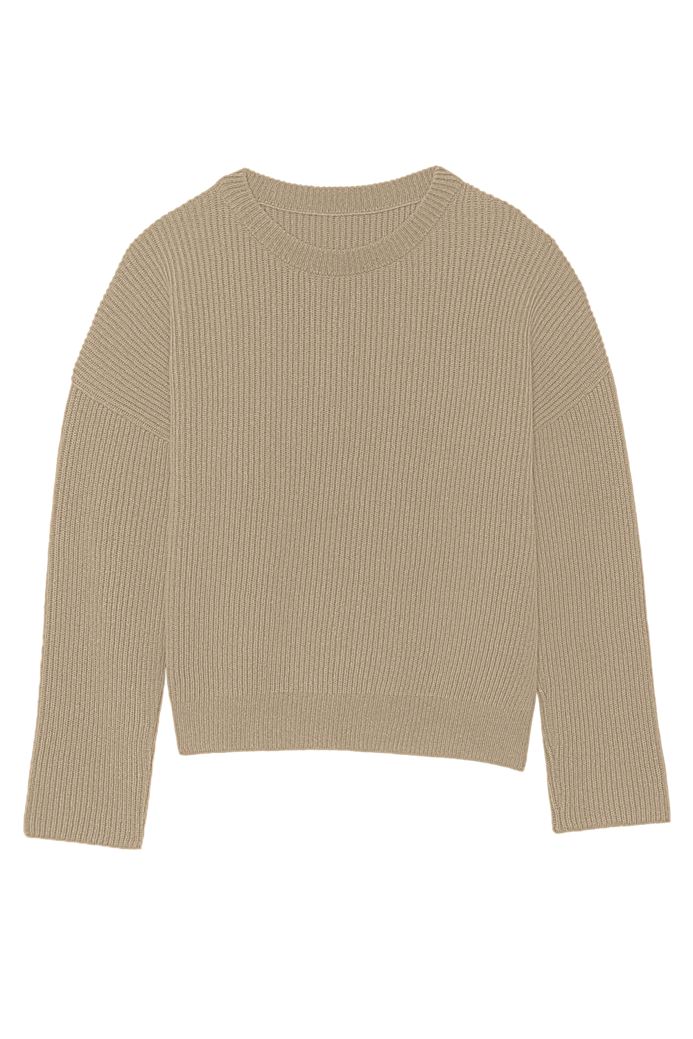 Ribbed beige women cashmere sweater - packshot | Edward | Linnea Lund