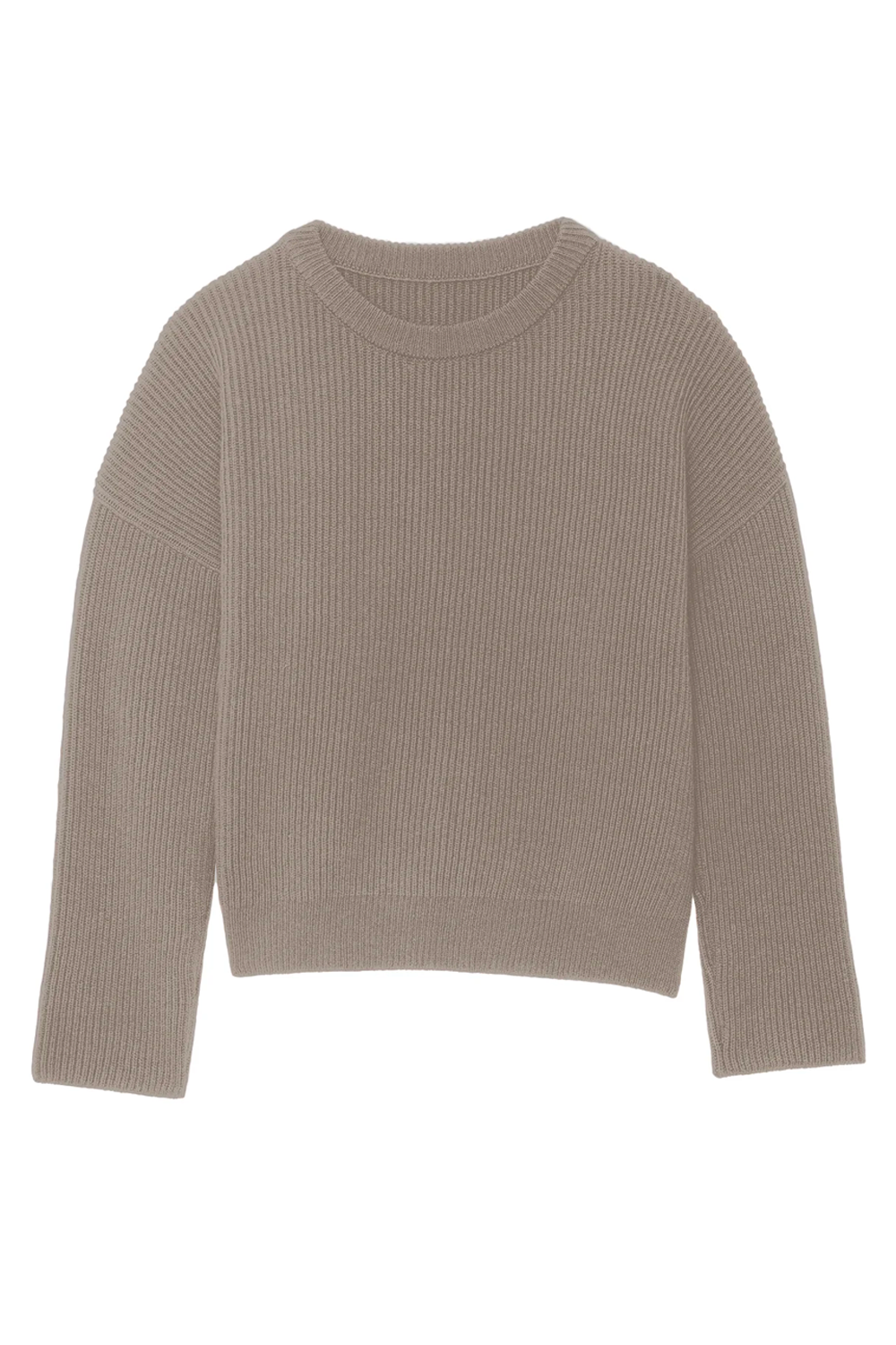 Ribbed taupe women cashmere sweater - packshot | Edward | Linnea Lund