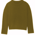 Ribbed ocher green men cashmere sweater - packshot | Edward | Linnea Lund