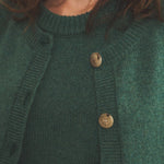 Cashmere cardigan women green - focus view | Gabriella | Linnea Lund