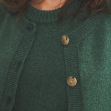 Cashmere cardigan women green - focus view | Gabriella | Linnea Lund