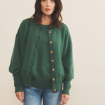 Cashmere cardigan women green - front view | Gabriella | Linnea Lund