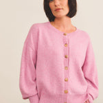Cashmere cardigan women pink - front view | Gabriella | Linnea Lund