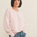Cashmere cardigan women pale pink - front view | Gabriella | Linnea Lund