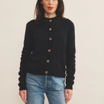 Midnight blue women cashmere cardigan - front view | Greta | Linnea Lund