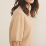 Cashmere Tee-Shirt women sand beige - side view | Ingrid | Linnea Lund