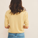 Cashmere polo women yellow - back view | Isabella | Linnea Lund