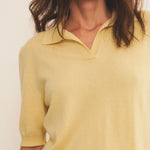 Cashmere polo women yellow - focus | Isabella | Linnea Lund
