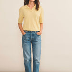 Cashmere polo women yellow - look | Isabella | Linnea Lund
