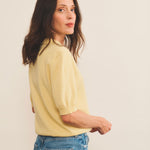 Cashmere polo women yellow - side view | Isabella | Linnea Lund