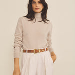 Cream light women cashmere sweater - front | Jim | Linnea Lund