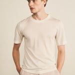 white cashmere tee shirt men - front view | Julien | Linnea Lund