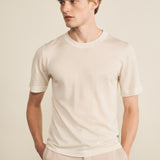 white cashmere tee shirt men - front view | Julien | Linnea Lund