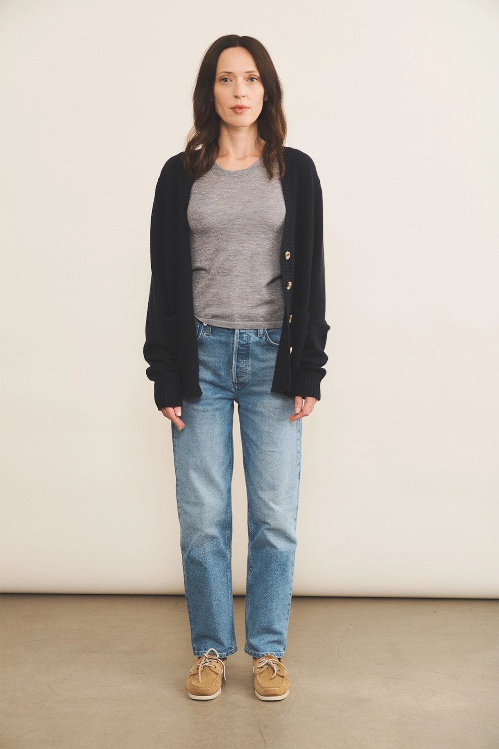 Dark Blue women cashmere cardigan - look | Junior | Linnea Lund