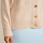 Cashmere cardigan women powder - focus view | Junior | Linnea Lund