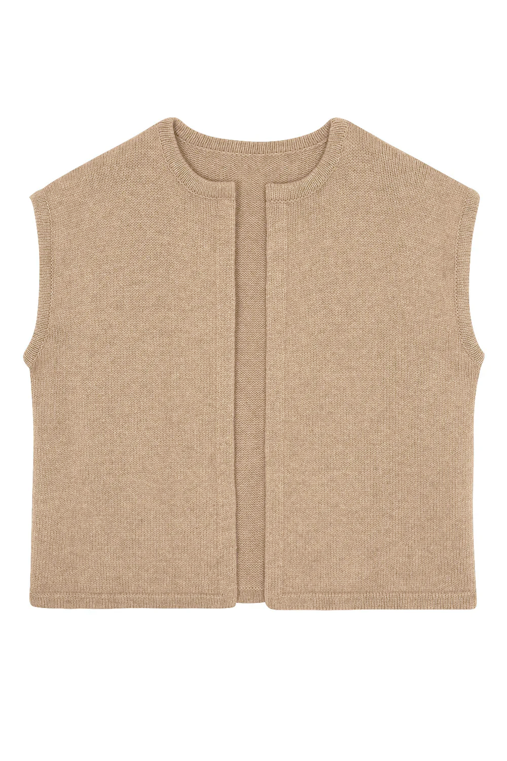 Cashmere sleeveless cardigan women nude beige - packshot | Théo | Linnea Lund