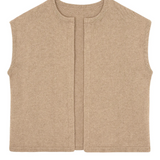 Cashmere sleeveless cardigan women nude beige - packshot | Théo | Linnea Lund