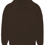 Zip collar dark brown cashmere sweater for men - packshot | Sam | Linnea Lund