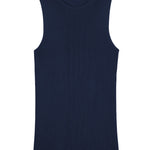 A navy blue, round neck, sleeveless cashmere tank top | Amanda | Linnea Lund