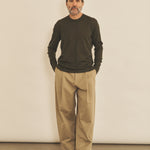 kaki cashmere sweater men - front view | Marcel | Linnea Lund