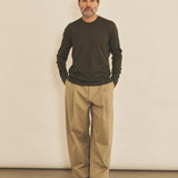 kaki cashmere sweater men - front view | Marcel | Linnea Lund