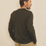 kaki cashmere sweater men - back view | Marcel | Linnea Lund