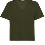 kaki cashmere tee shirt women - packshot | Magnus | Linnea Lund