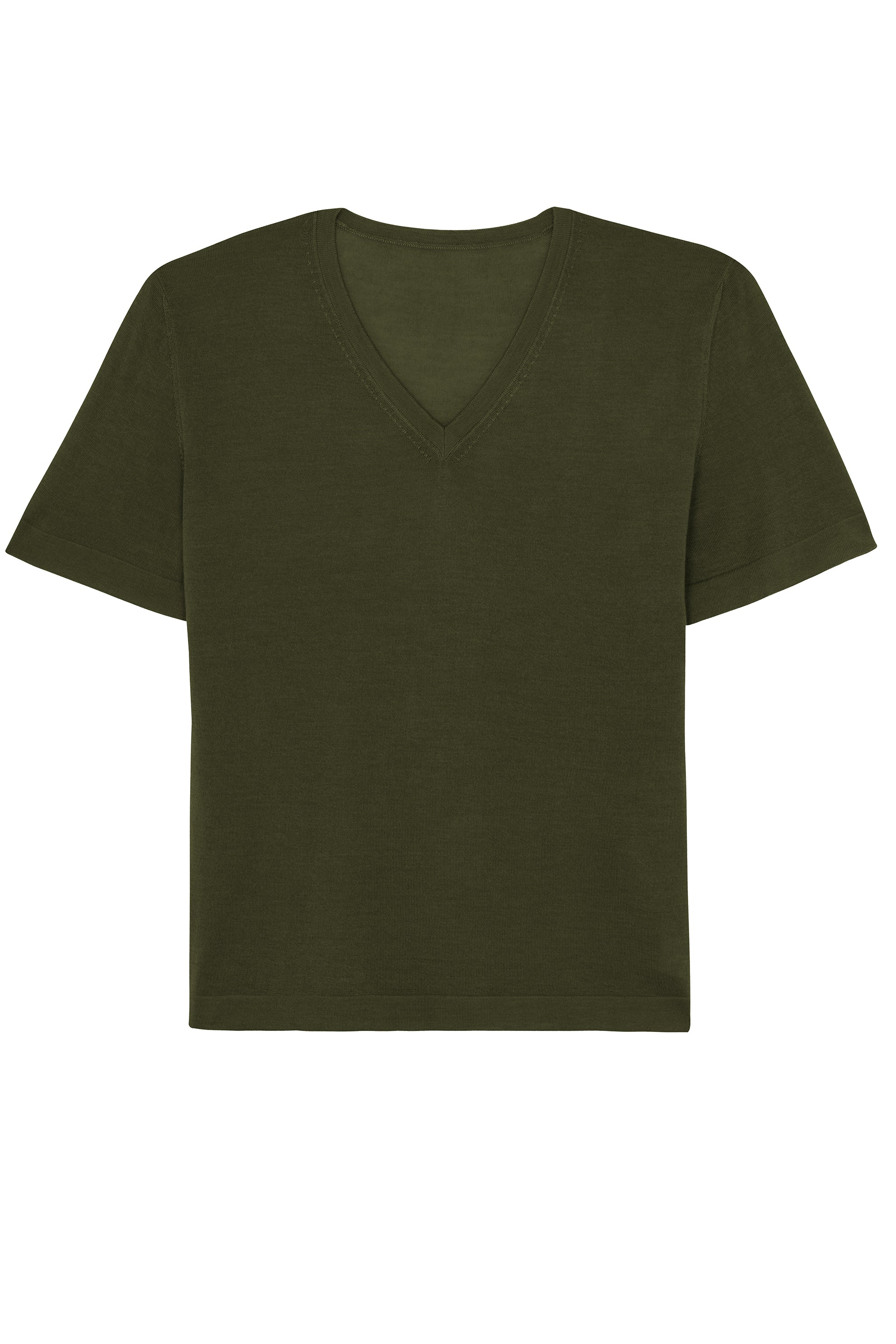 kaki cashmere tee shirt women - packshot | Magnus | Linnea Lund