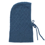 Denim blue cashmere balaclava with diamond pattern | Marine | Linnea Lund