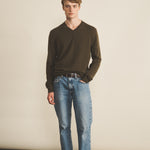 Cashmere sweater men khaki - look | Max | Linnea Lund