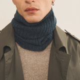 Dark steel teal cashmere collar men | Maya | Linnea Lund