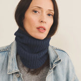 Dark steel teal cashmere collar women | Maya | Linnea Lund