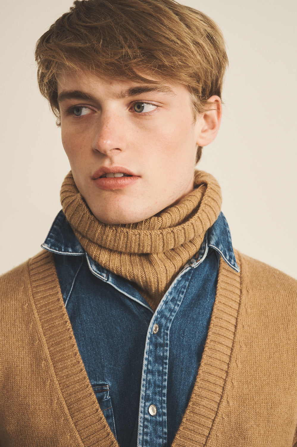 Brown macchiato cashmere collar men | Maya | Linnea Lund
